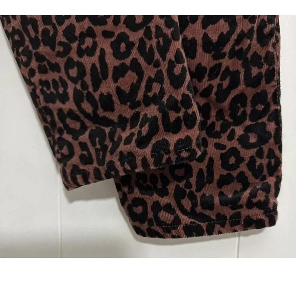 LOFT Size 27/4 Curvy High Waist Skinny Corduroy Pants animal print stretchy - Picture 6 of 13